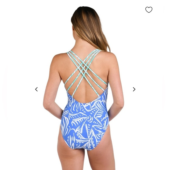 La Blanca Beachside Bay V-Plunge One Piece size 16 - Picture 2 of 6
